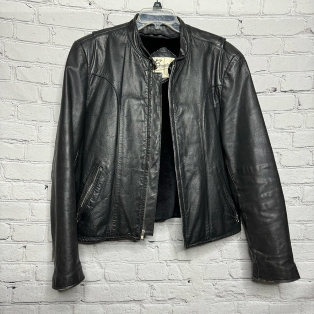 Vintage Berman’s Black Leather Jacket size 44